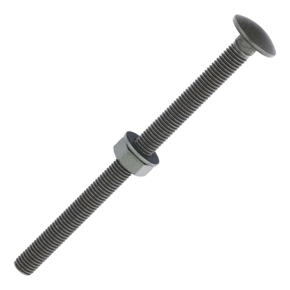 Image of Timco Exterior Carriage Bolts Heat-Treated Steel Organic Green Coating M10 x 150mm 10 Pack 