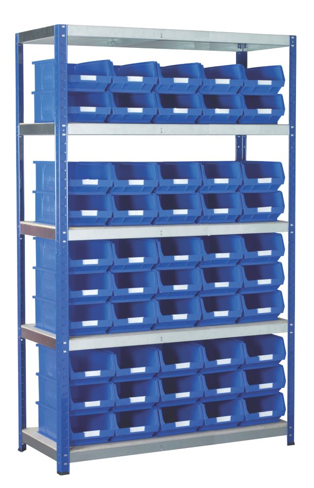 Image of Barton Ecorax Shelving Blue 1200mm x 450mm x 1800mm 