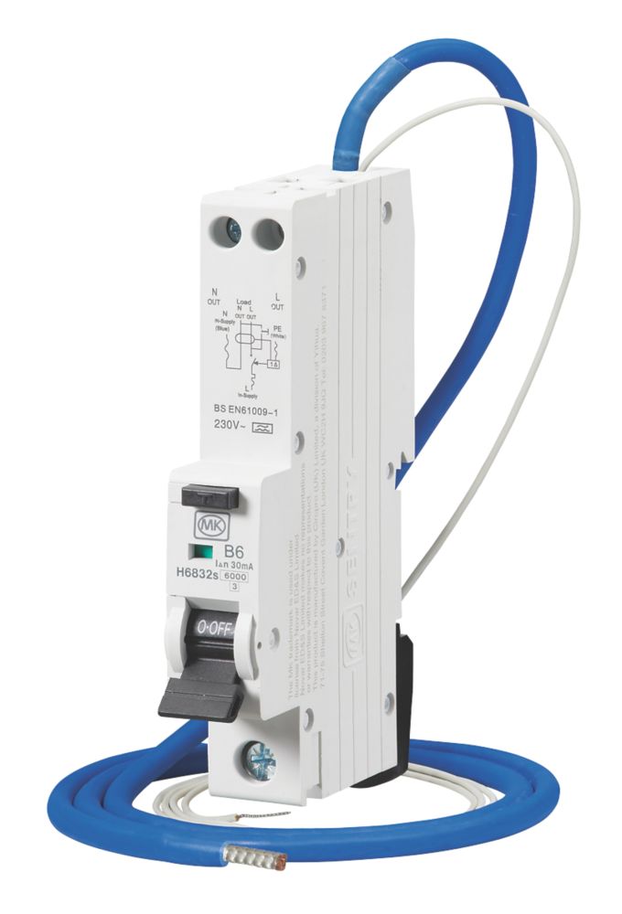 Image of MK Sentry 6A 30mA SP Type B RCBO 