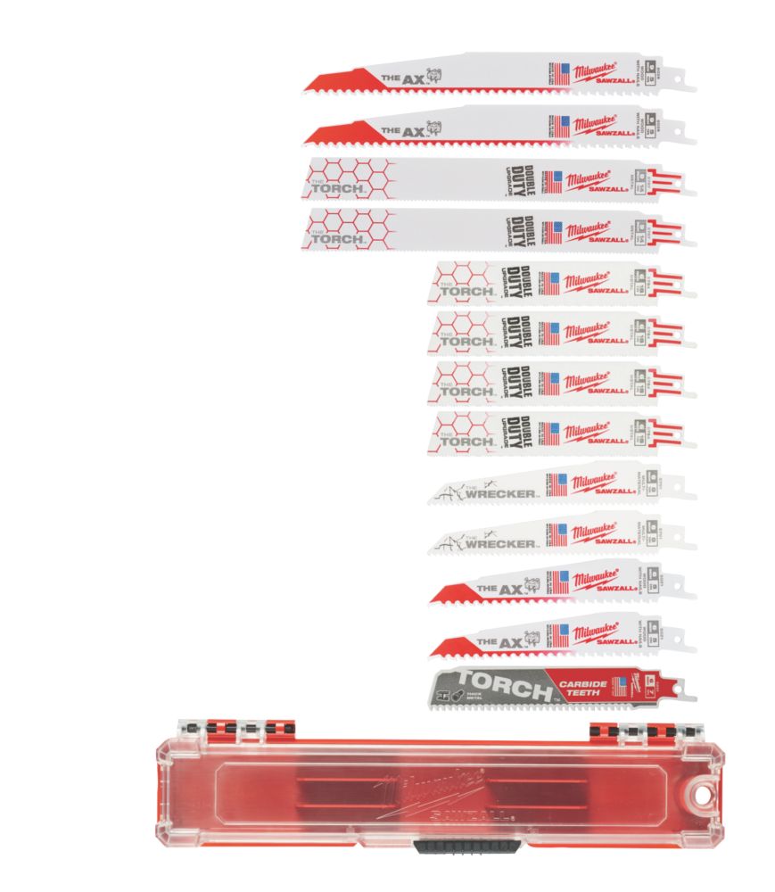 Image of Milwaukee Sawzall 49222231 Multi-Material Blade Set 13 Pieces 
