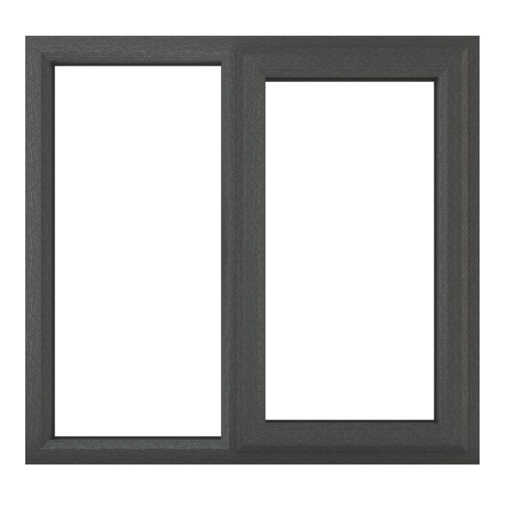 Image of Crystal Right-Hand Opening Clear Double-Glazed Casement Anthracite on White uPVC Window 1190mm x 1040mm 