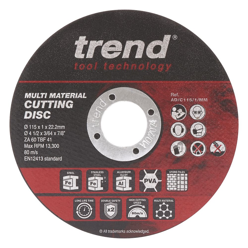 Image of Trend AD/C115/1/MM Multi-Material Cutting Discs 4 1/2" 