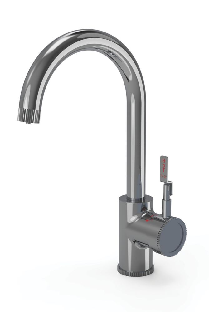 Image of ETAL Industrial Single Lever 3-in-1 Hot Water Kitchen Tap Polished Chrome 