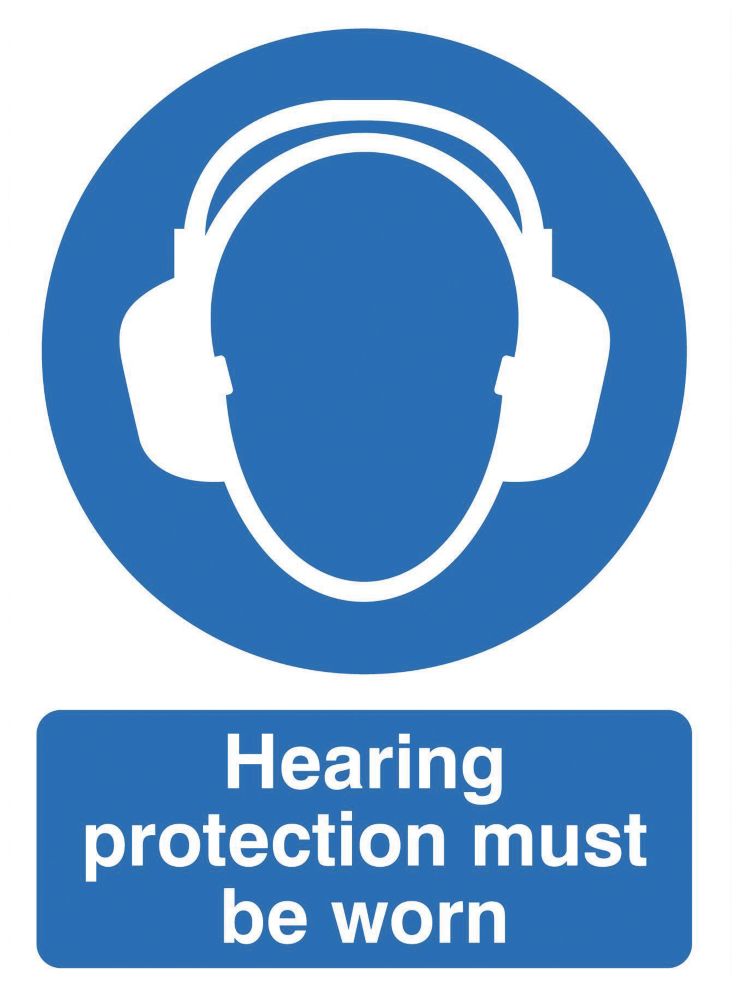 Image of "Hearing Protection Must Be Worn" Sign 210mm x 148mm 