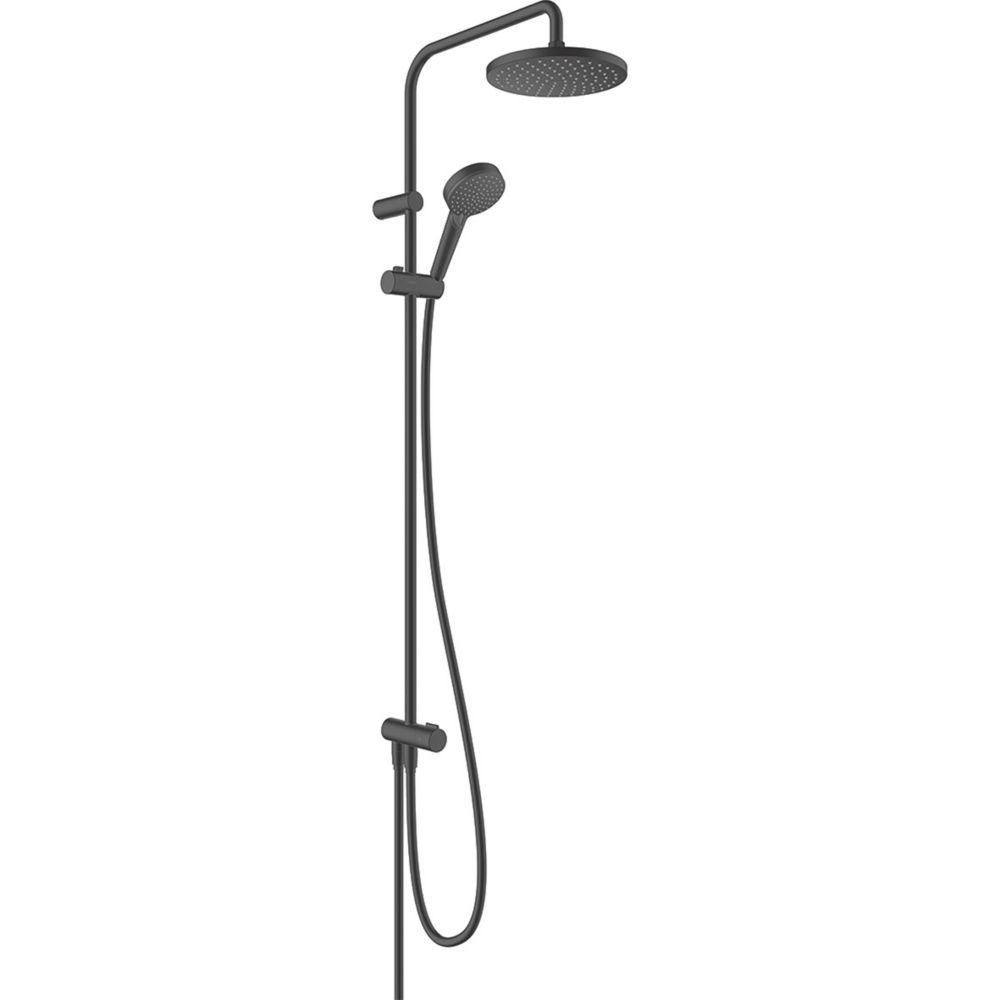 Image of Hansgrohe Vernis Blend 200 Reno Shower Set Modern Design Matt Black 