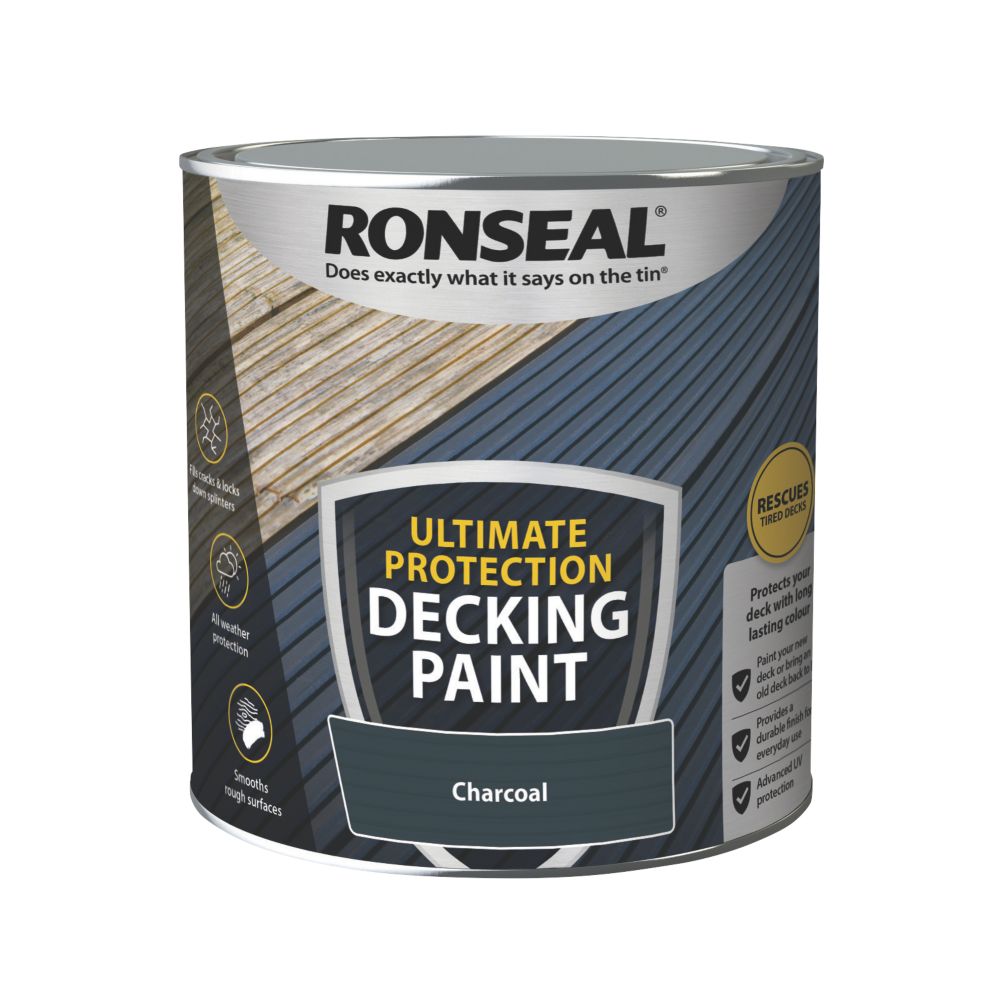 Image of Ronseal Ultimate Protection Decking Paint Charcoal 2.5Ltr 