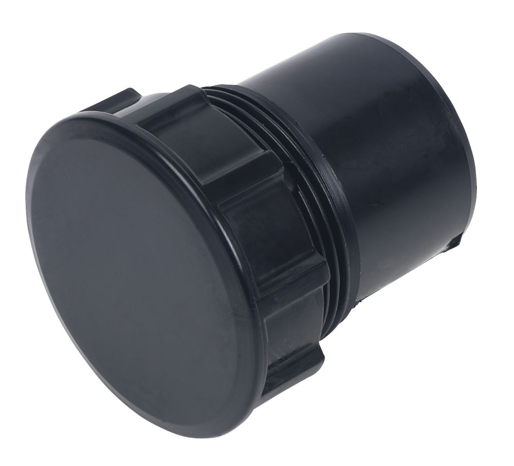 Image of FloPlast Solvent Weld Access Plugs Black 40mm 5 Pack 