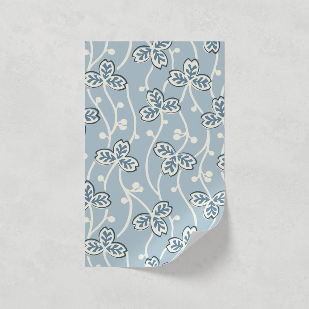 Image of LickPro Blue Clover 03 Wallpaper Sample 0.18m x 0.29m 