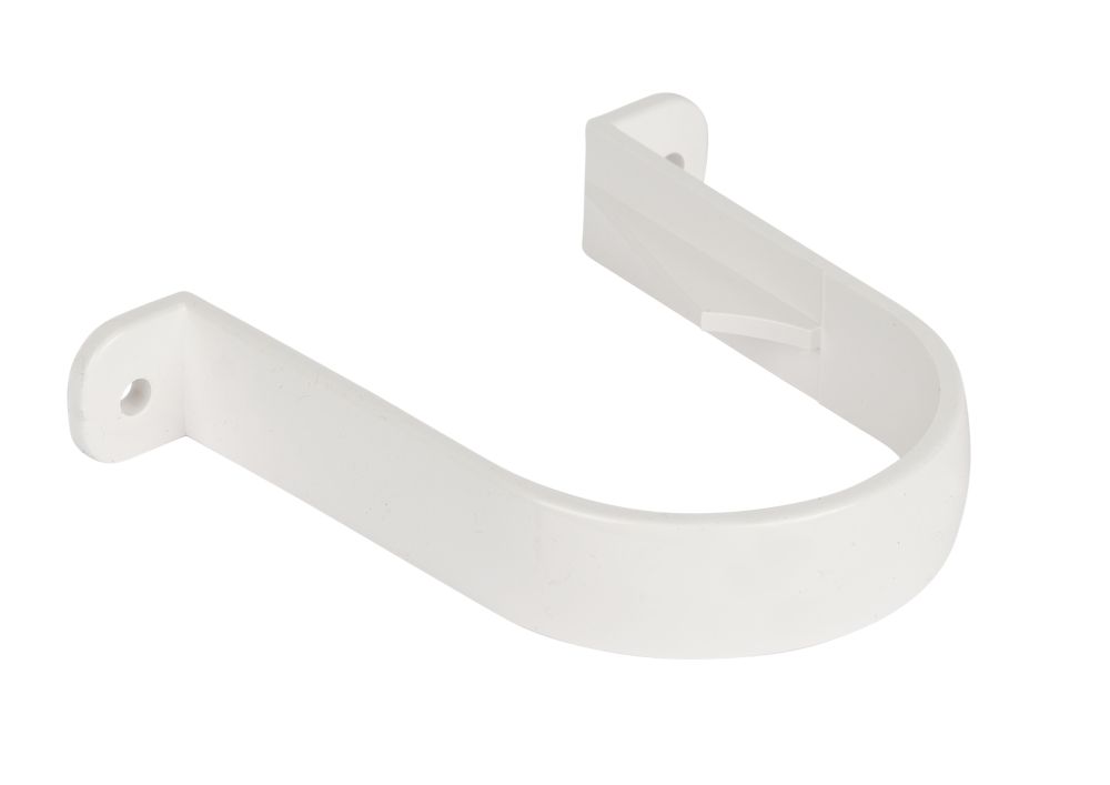 Image of FloPlast Round Downpipe Clips White 68mm 10 Pack 