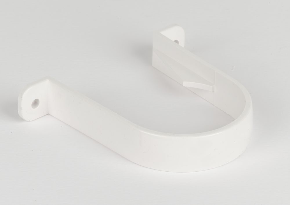 Image of FloPlast Round Downpipe Clips White 68mm 10 Pack 