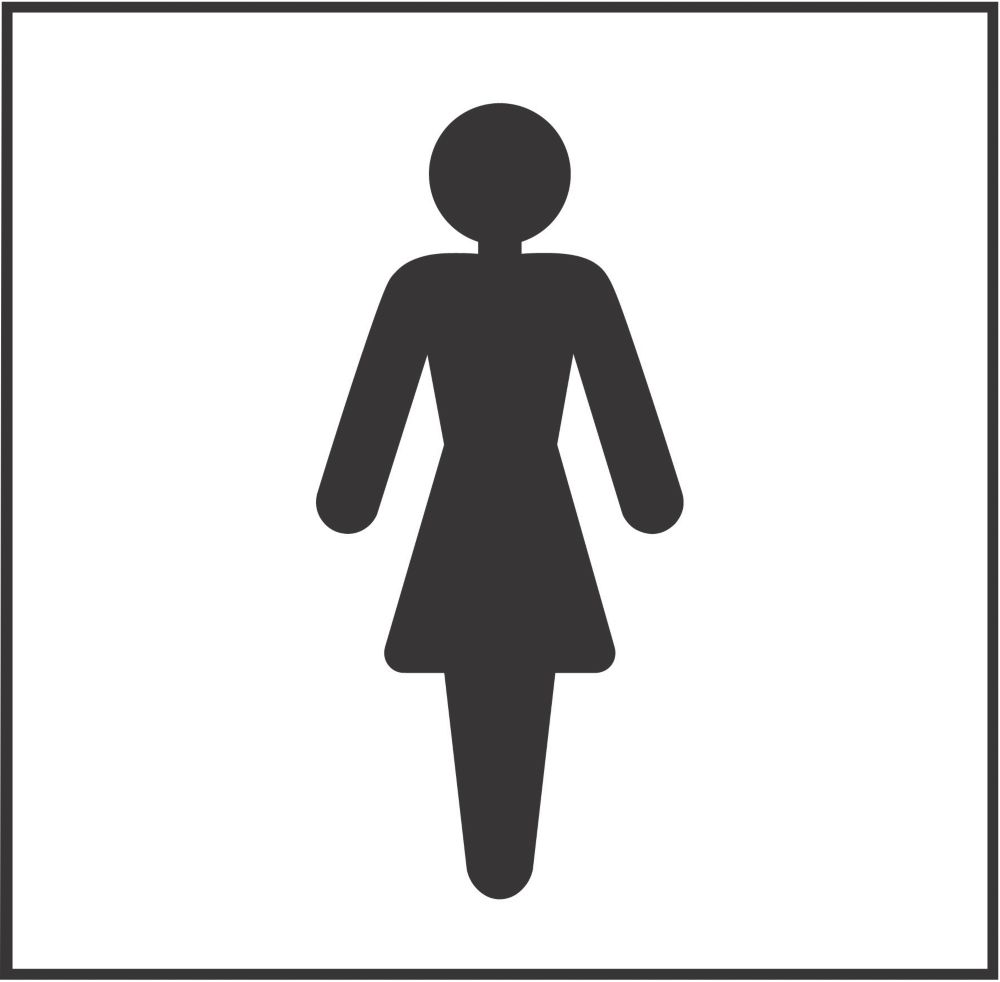 Image of Womens Toilet Symbol Sign 150mm x 150mm 