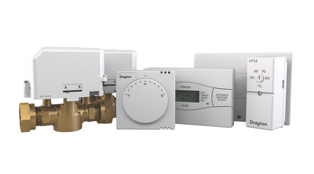 Image of Drayton Twinzone 2-Channel Wired Central Heating Control Pack 