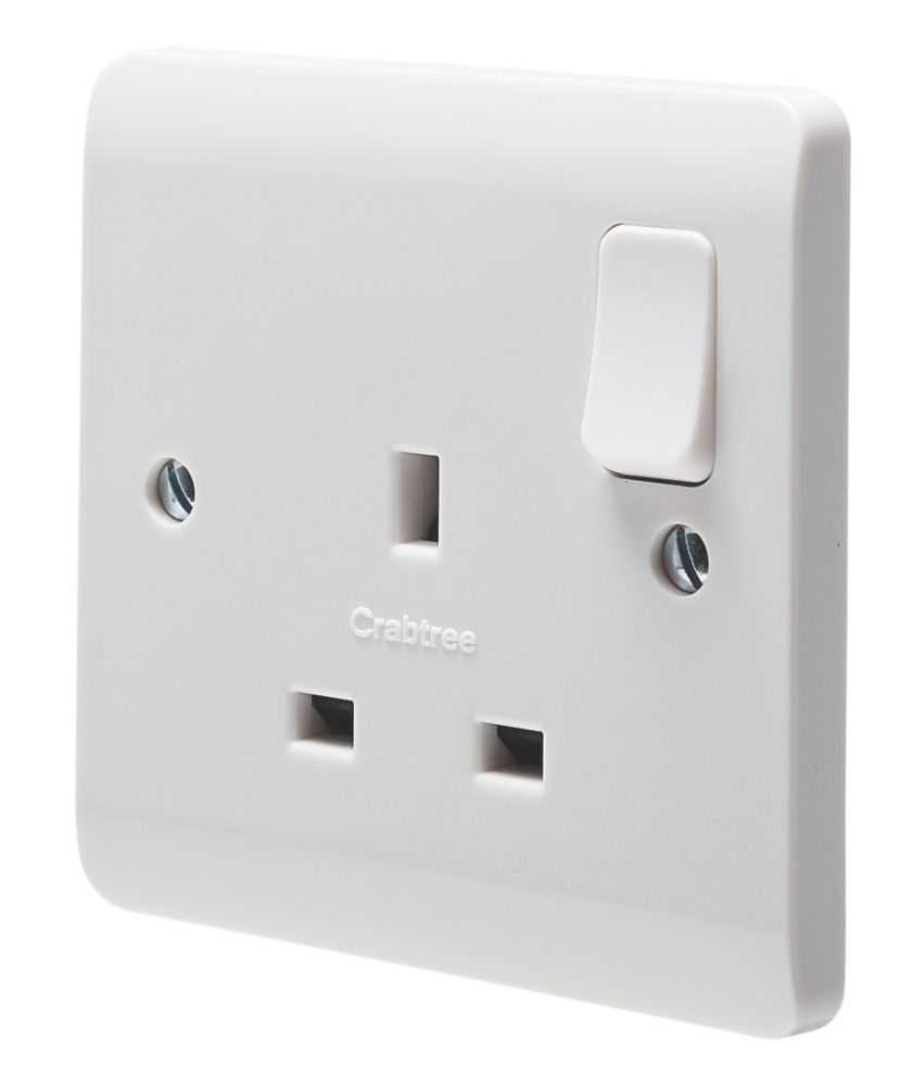 Image of Crabtree Instinct 13A 1-Gang DP Switched Socket White 
