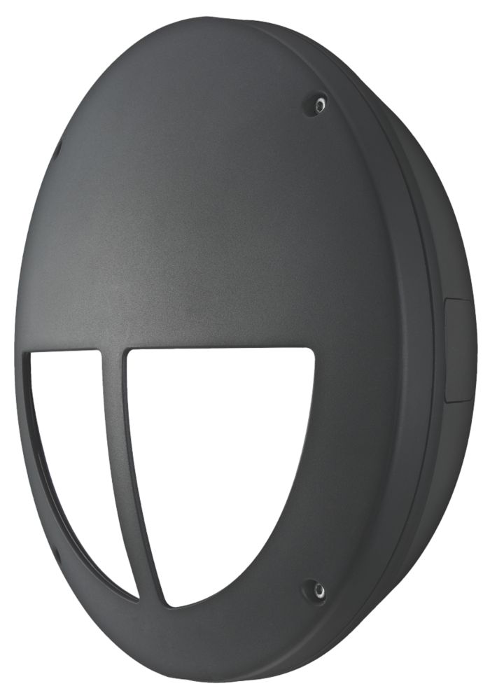 Image of Luceco Atlas Exterior Metal Split Eyelid Bulkhead Cover Granite Grey 321mm 