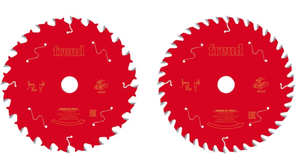 Image of Freud Wood Circular Saw Blade 165mm x 20mm 24 / 40T 2 Pack 