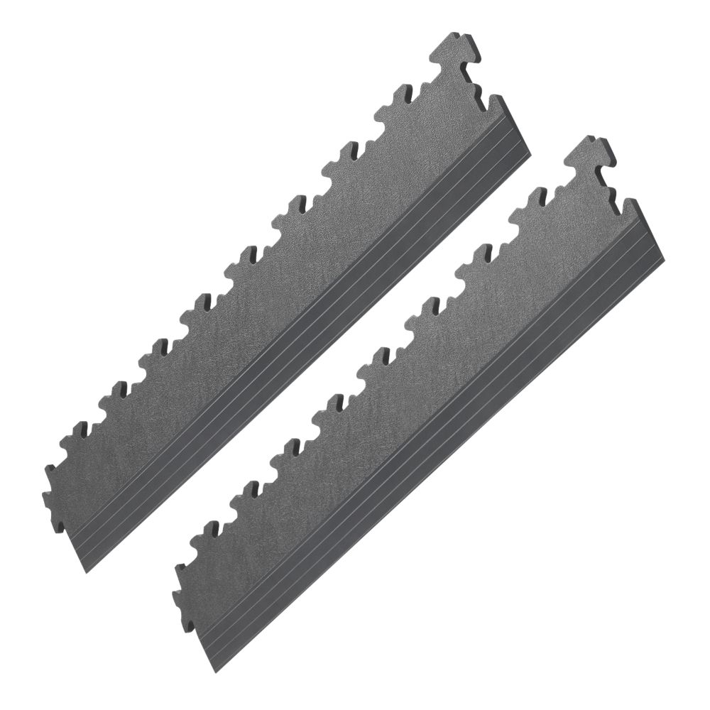 Image of Garage Floor Tile Company X Joint Interlocking Edge Ramp Graphite 587mm x 90mm 2 Pack 