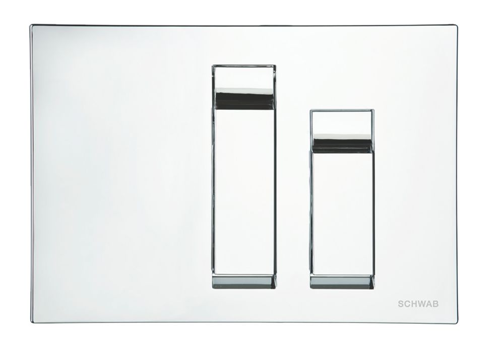 Image of Fluidmaster Schwab Vivo 634678 Dual-Flush Flushing Plate Gloss Chrome 