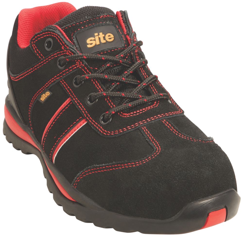 Image of Site Coltan Safety Trainers Black / Red Size 8 