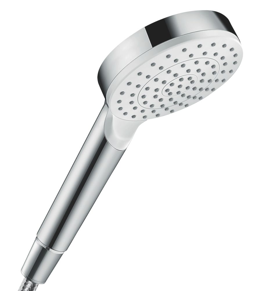 Image of Hansgrohe Crometta 1Jet EcoSmart Shower Handset Chrome / White 100mm x 160mm 