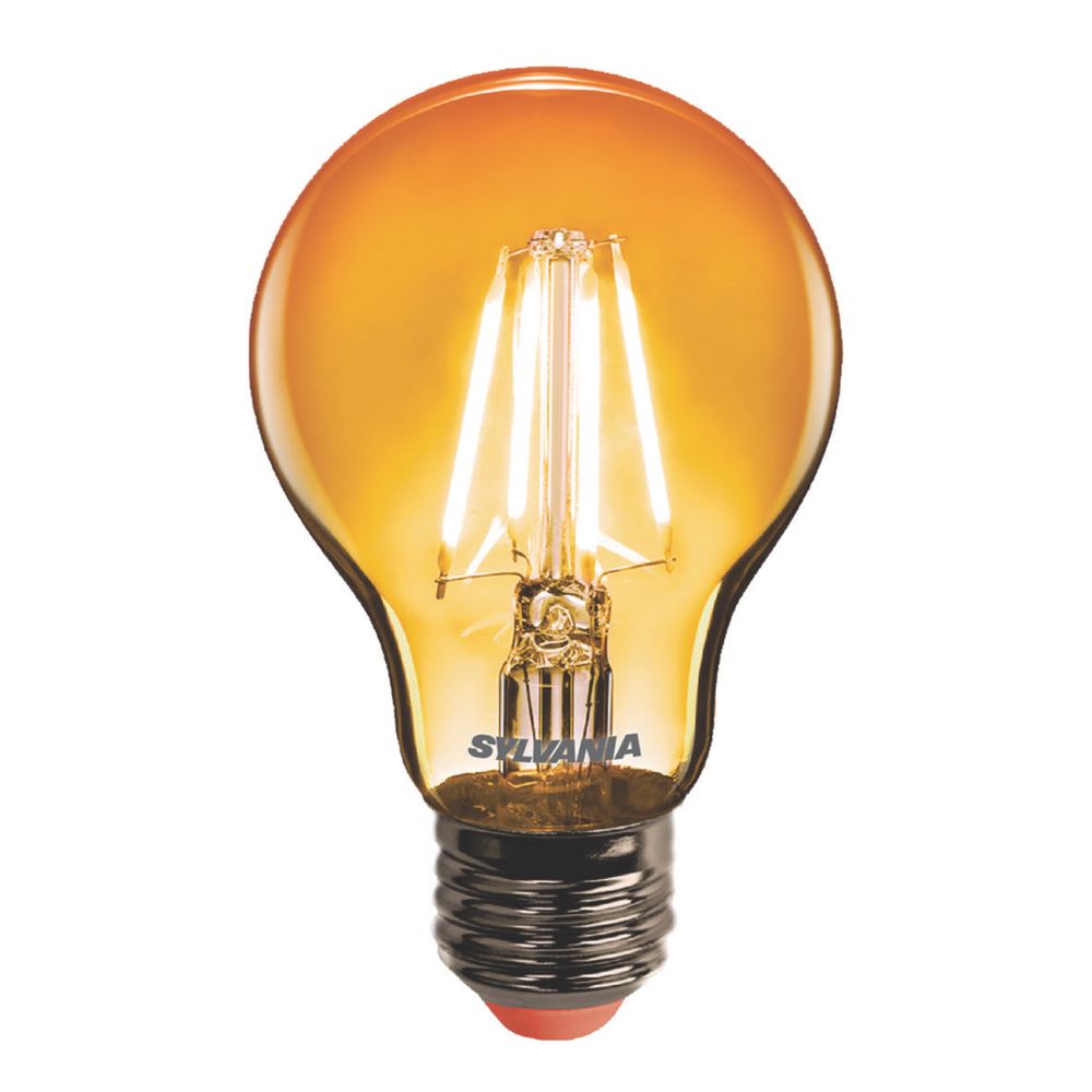 Image of Sylvania Helios Chroma ES A60 Orange LED Light Bulb 4W 