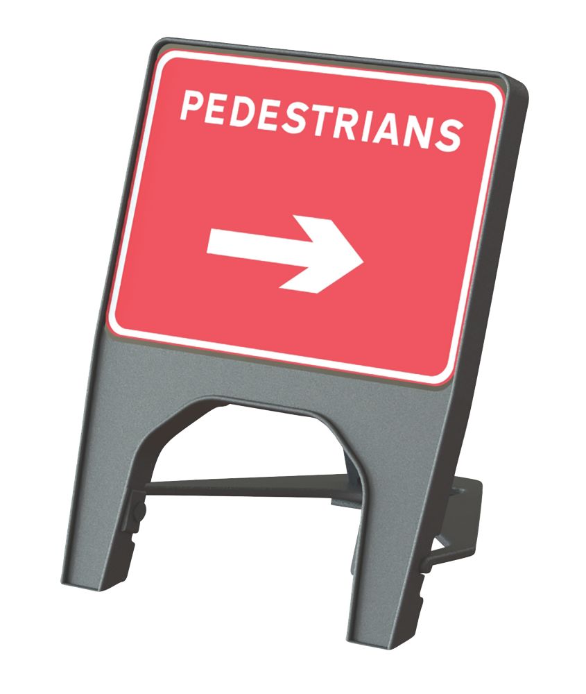 Image of Melba Swintex Q Sign Rectangular "Pedestrian Right" Traffic Sign 610mm x 775mm 