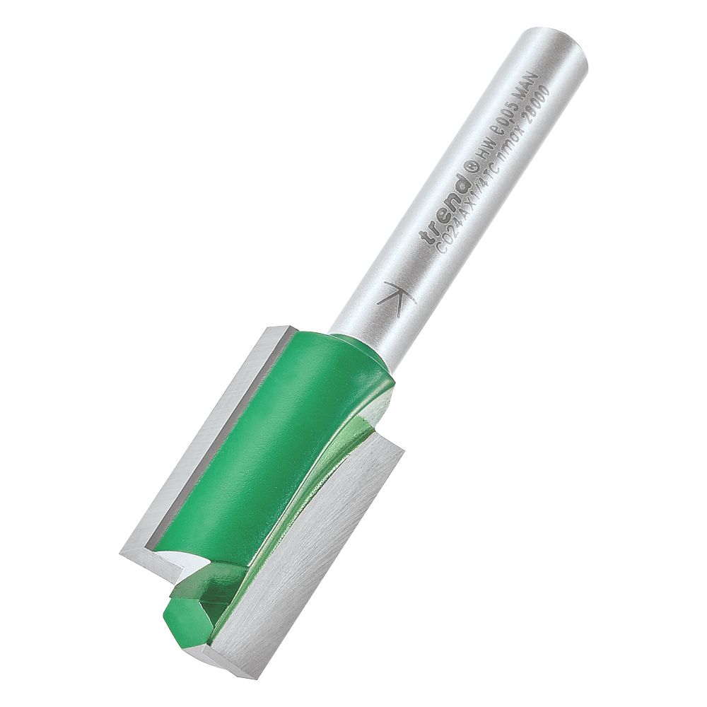 Image of Trend C024AX1/4TC 1/4" Shank Double-Flute Straight Router Cutter 15mm x 25mm 