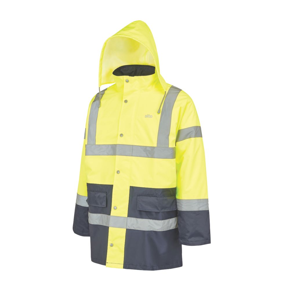 Image of Site Shackley Hi-Vis Traffic Jacket Yellow/Navy Large 54" Chest 