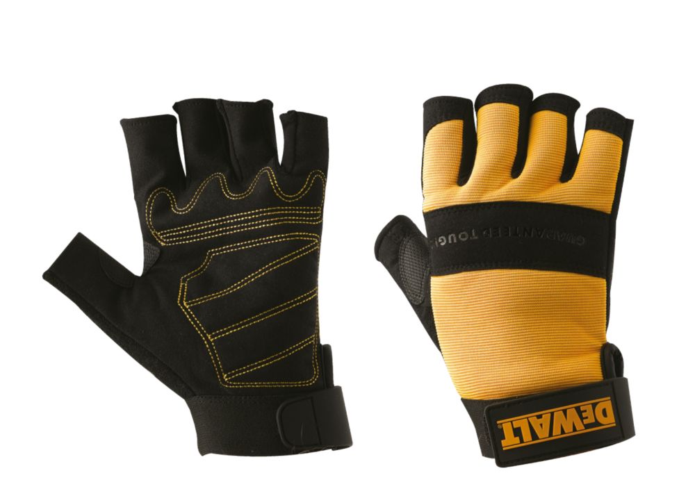 Image of DeWalt Performance DPG23L Fingerless Gloves Black / Yellow Large 