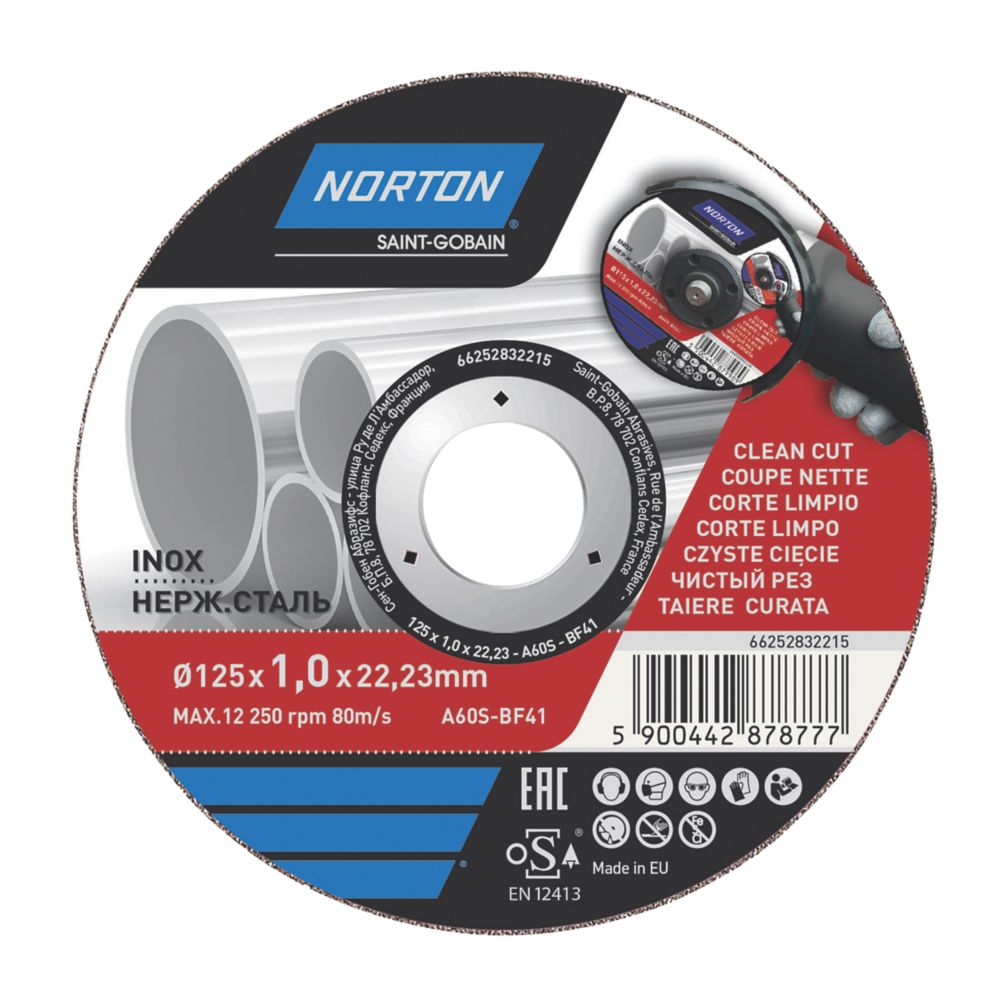Image of Norton Stainless Steel Metal Cutting Disc 5" 