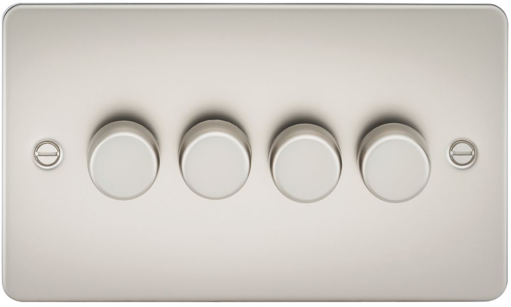 Image of Knightsbridge 4-Gang 2-Way LED Dimmer Switch Pearl 
