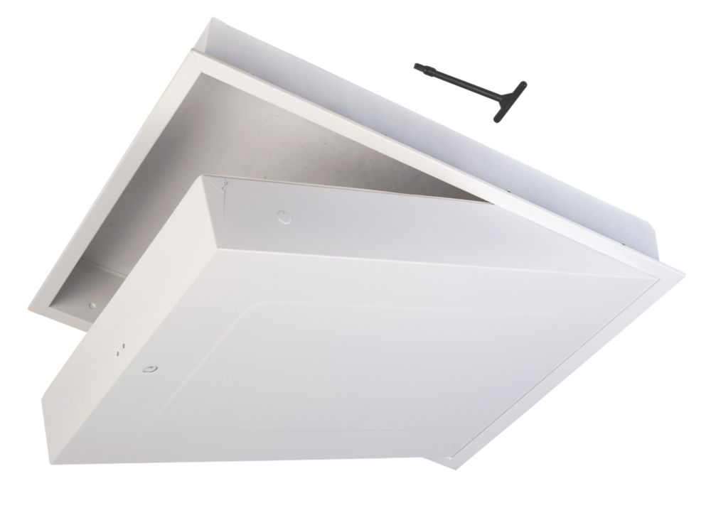 Image of GL280F Fire-Resistant Drop-Down Loft Access Door White 562mm x 726mm 