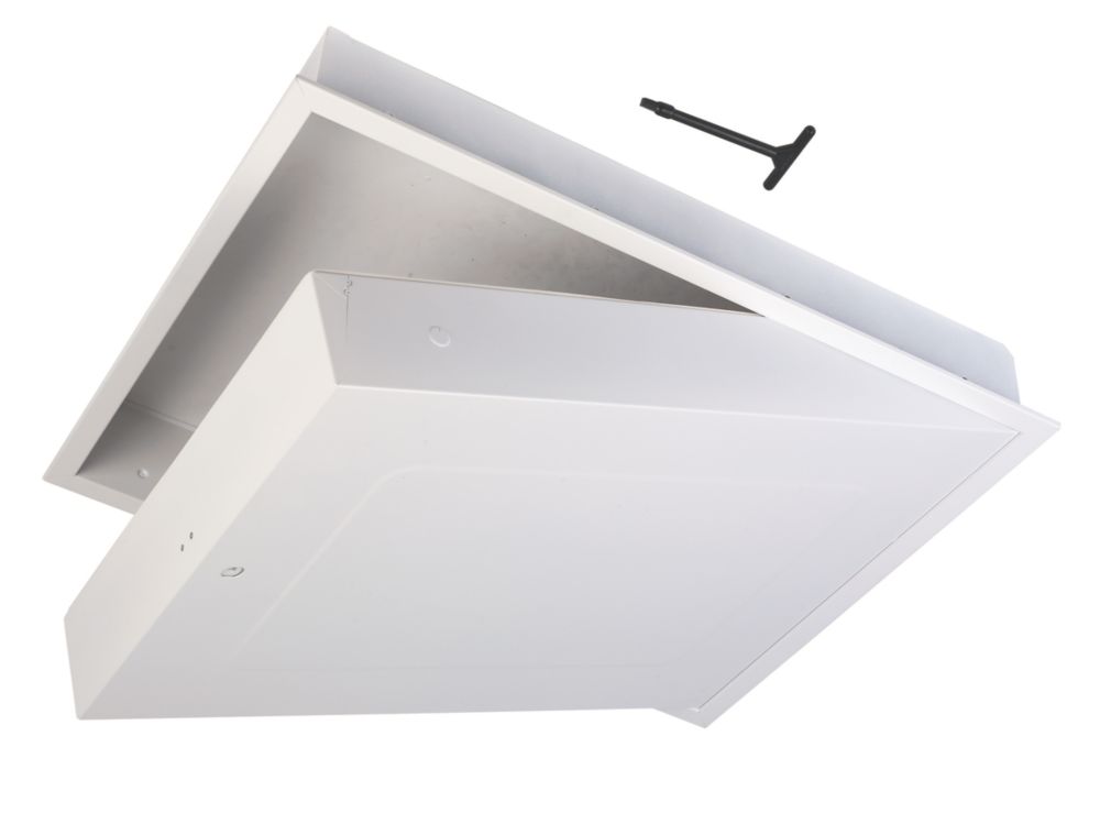 Image of GL280F Fire-Resistant Drop-Down Loft Access Door White 562mm x 726mm 
