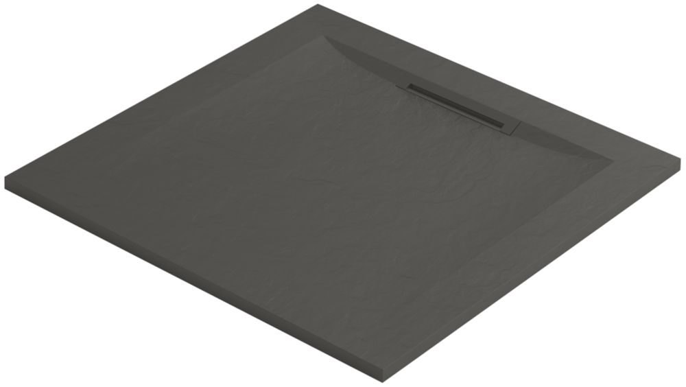 Image of Mira Flight Level Square Shower Tray Slate Grey 800mm x 800mm x 25mm 