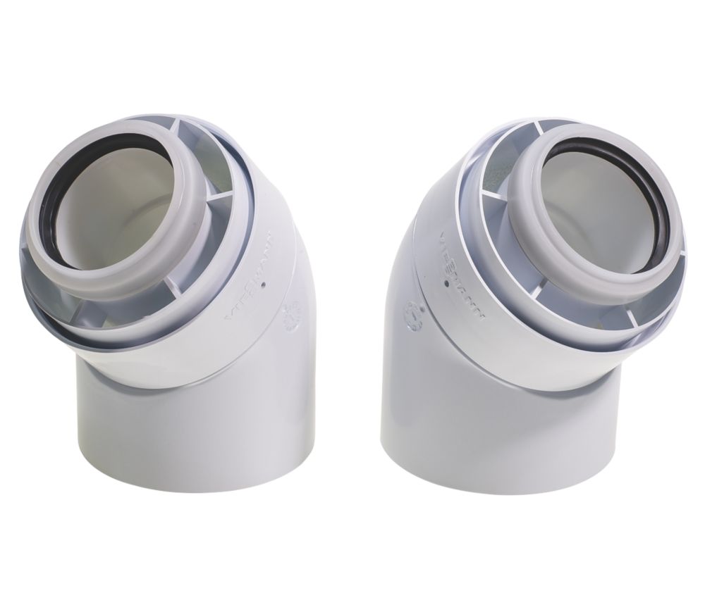 Image of Viessmann Flue Elbow 60/100mm 45Â° 2 Pack 