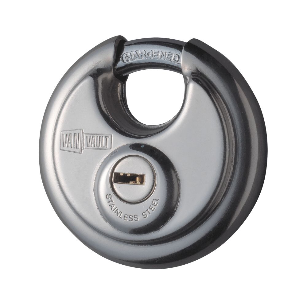 Image of Van Vault Stainless Steel Keyed Alike Disc Padlock 70mm 