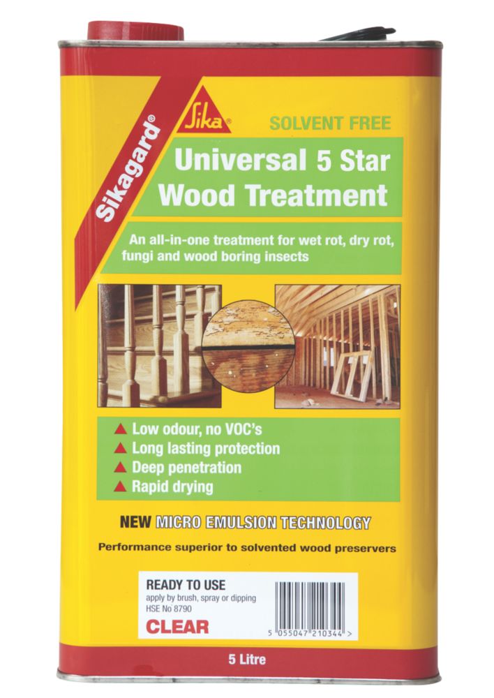 Image of Sika Sikagard Universal 5 Star Wood Treatment Clear 5Ltr 