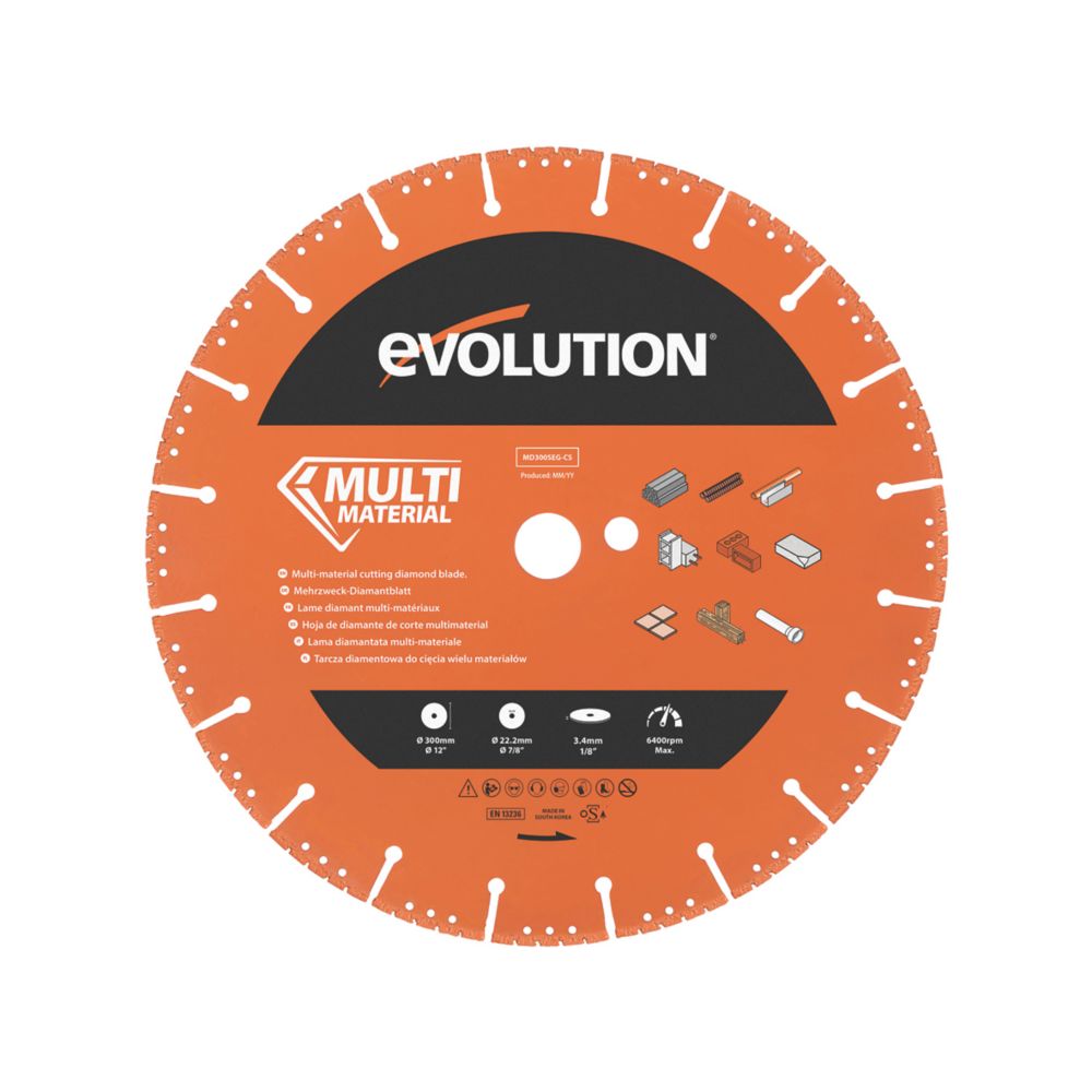 Image of Evolution MD300SEG-CS Multi-Material Segmented Diamond Blade 300mm x 22.2mm 