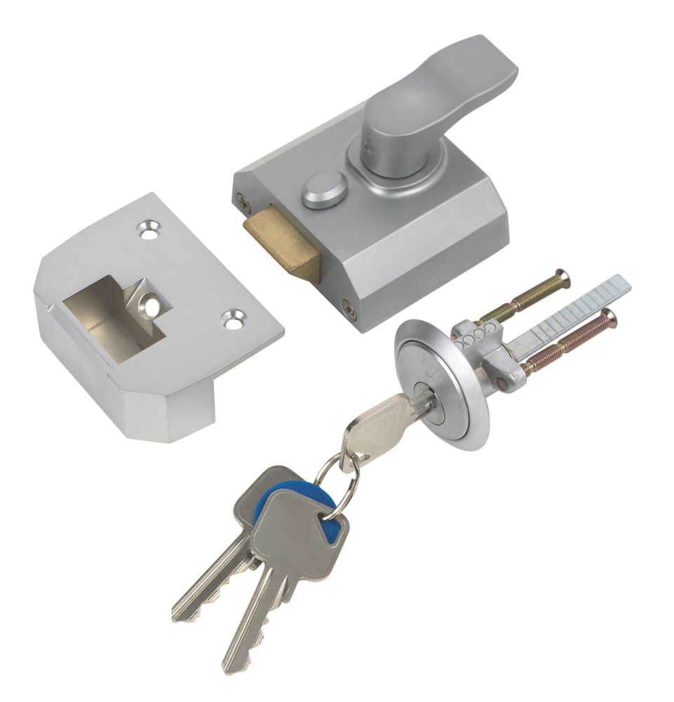 Image of Smith & Locke Fire Rated Traditional Night Latch Satin Chrome 40mm Backset 