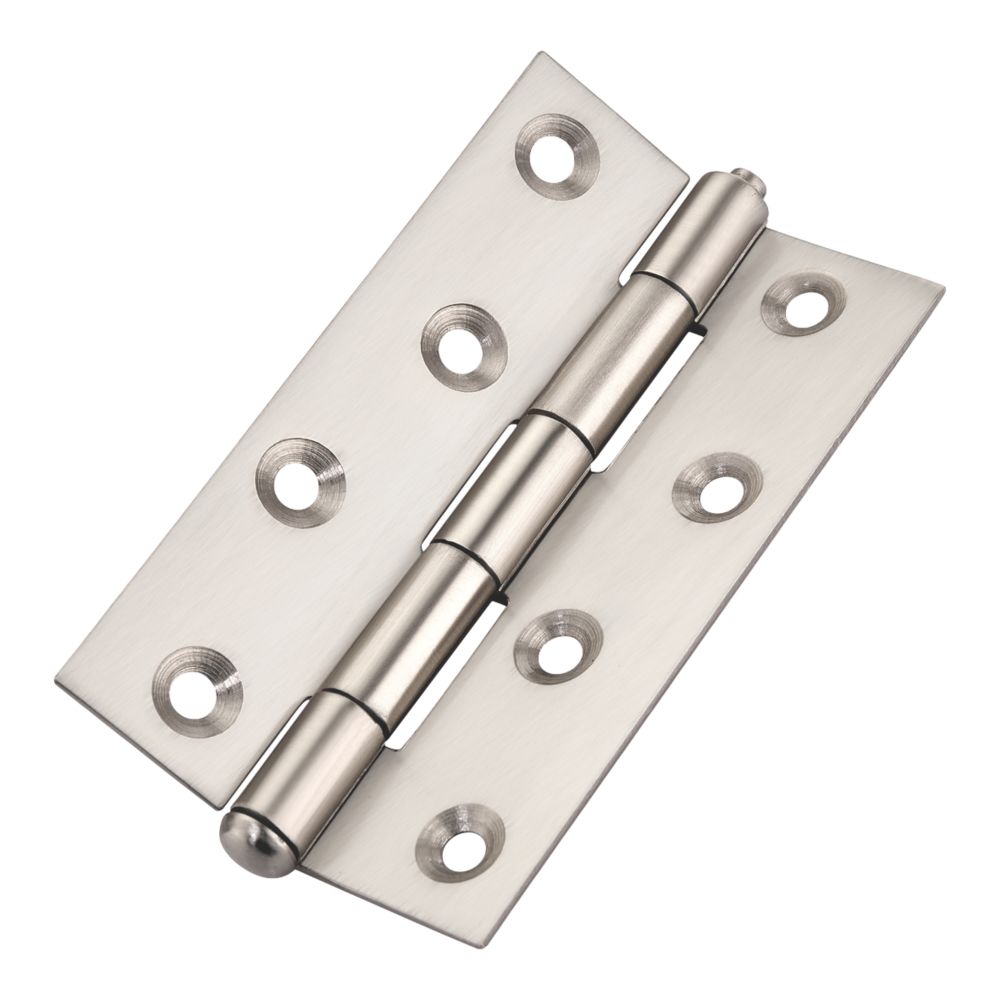Image of Smith & Locke Satin Nickel Loose Pin Butt Hinges 90mm x 58.5mm 2 Pack 