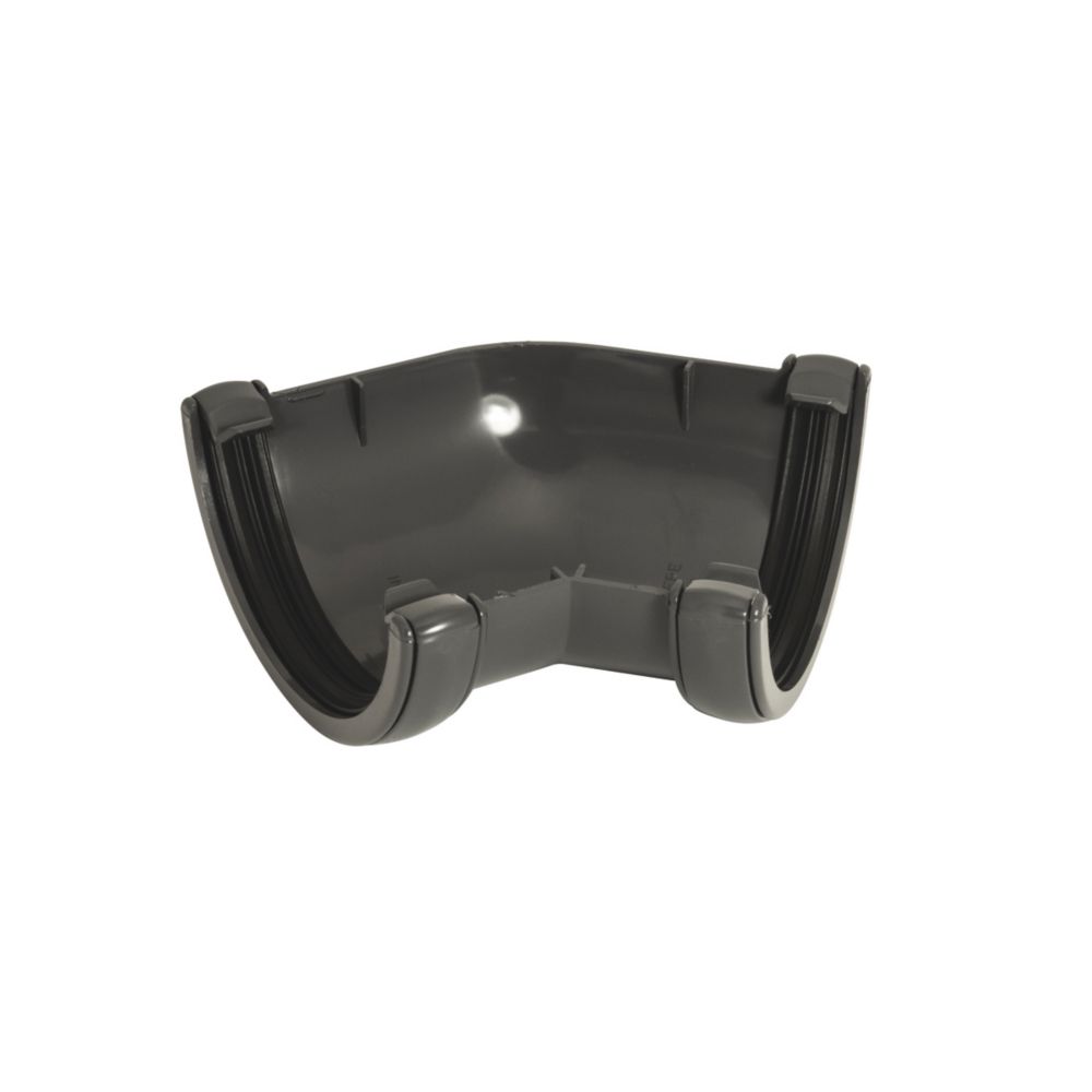 Image of FloPlast 135Â° Half Round Gutter Angle Anthracite Grey 112mm 