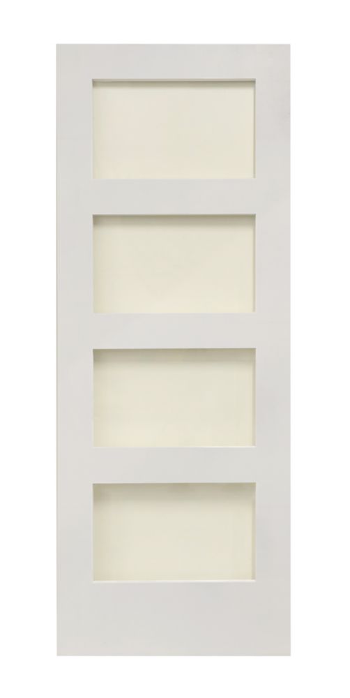 Image of 4-Clear Light Primed White Wooden Ladder Internal Door 1981mm x 686mm 