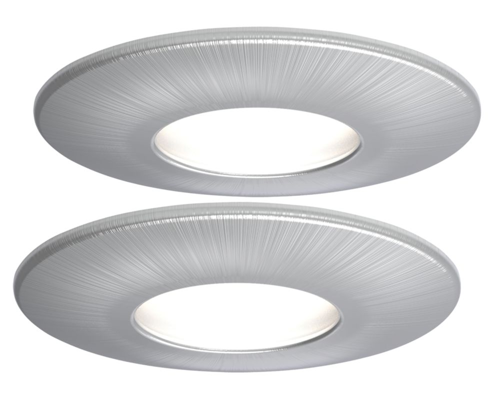 Image of 4lite Fixed Fire Rated LED Smart Downlight Satin Chrome 5W 440lm 2 Pack 