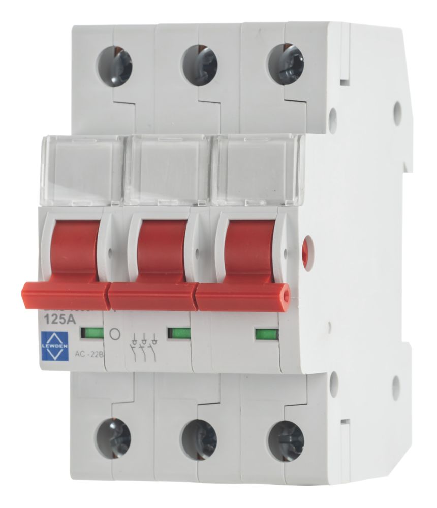 Image of Lewden 125A 3-Pole 3-Phase Mains Switch Disconnector 