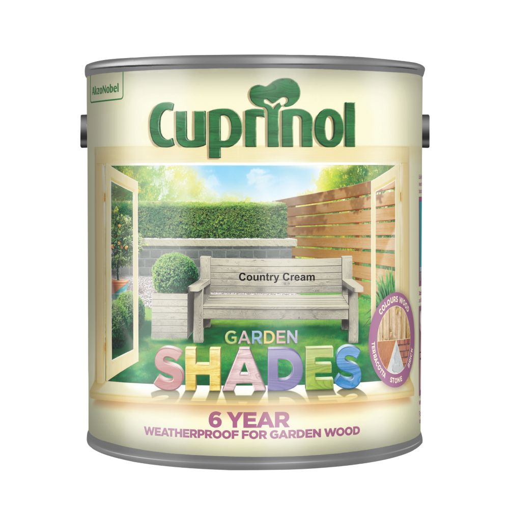 Image of Cuprinol Garden Shades Wood Paint Matt Country Cream 2.5Ltr 