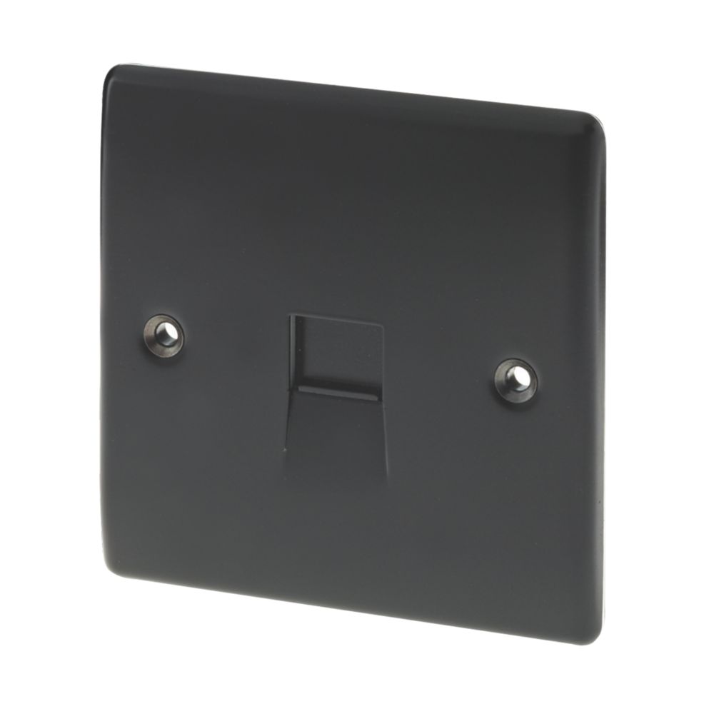 Image of British General Nexus Metal Slave Telephone Socket Matt Black 