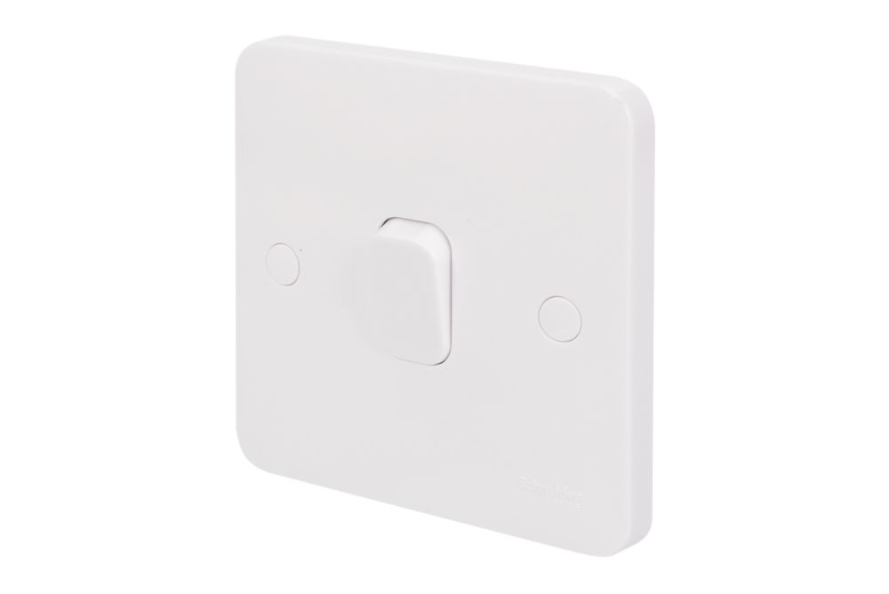 Image of Schneider Electric Lisse 10AX 1-Gang 1-Way 10AX Light Switch White 