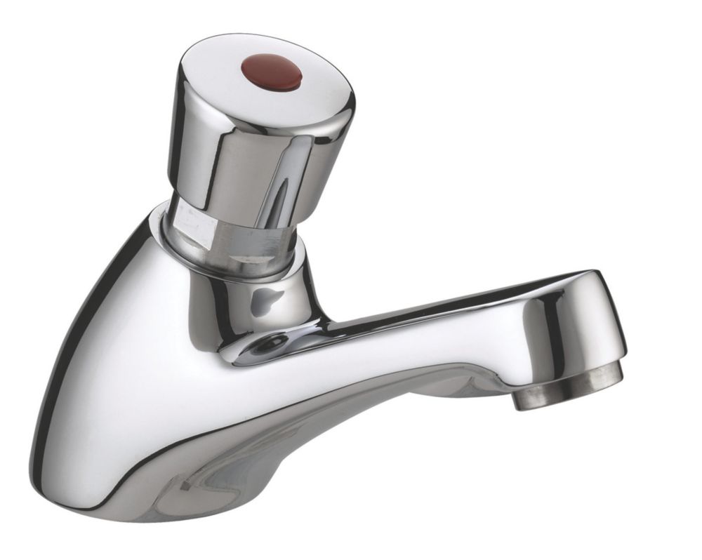 Image of Bristan Timed Flow Compression Valve Bathroom Basin Pillar Tap Chrome 