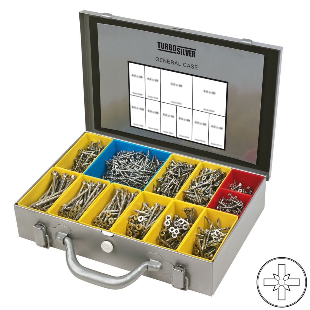 Image of Turbo Silver PZ Double-Countersunk General Trade Case 1400 Pcs 