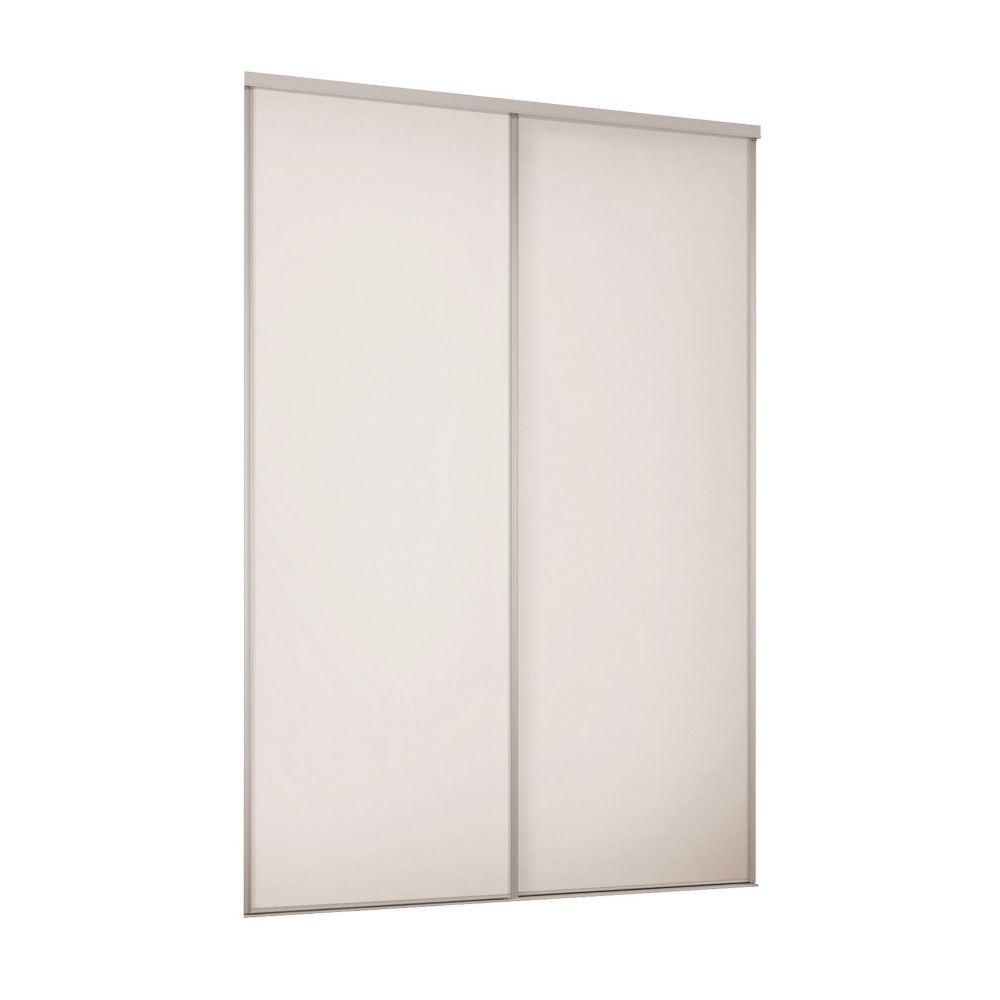 Image of Spacepro Classic 2-Door Sliding Wardrobe Door Kit Cashmere Frame Cashmere Panel 1185mm x 2260mm 