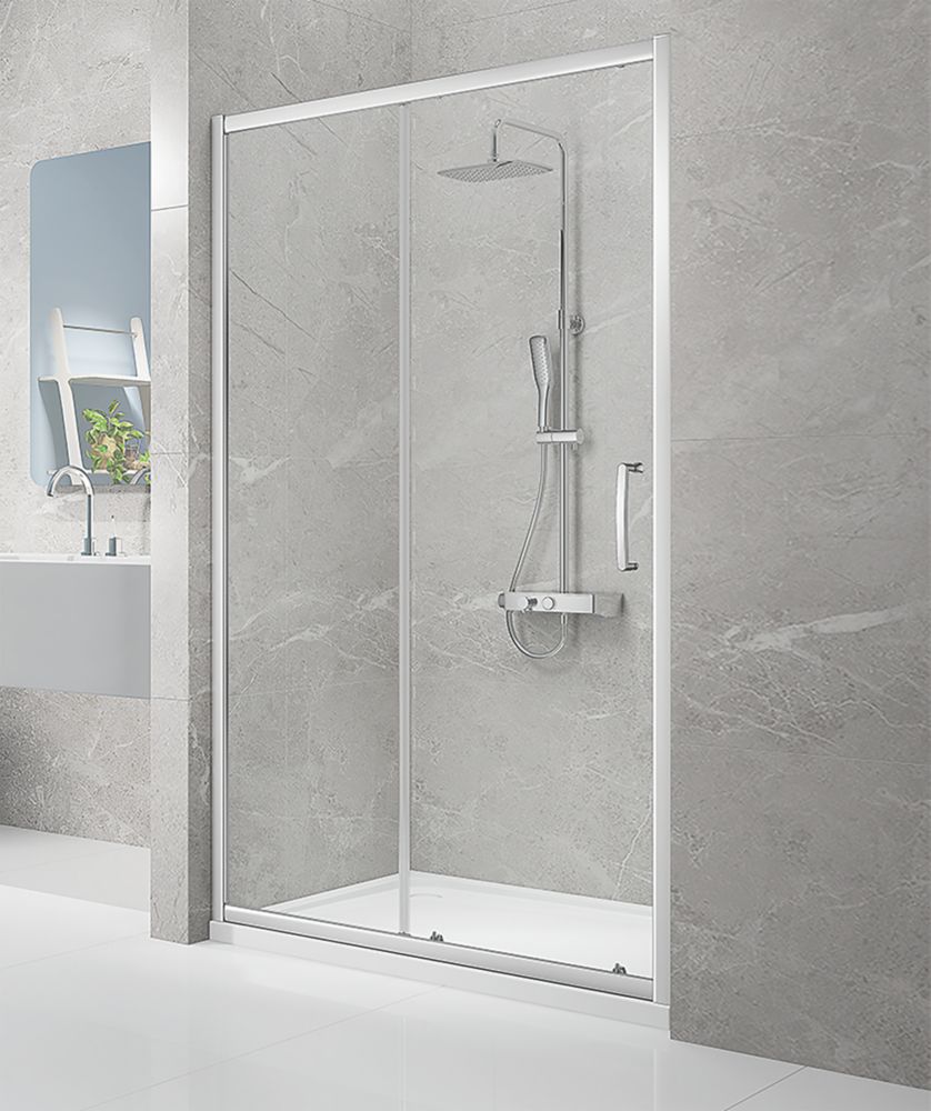 Image of Triton Neo Eight Framed Rectangular Sliding Shower Door Chrome 1000mm x 1900mm 